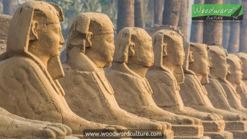 Avenue of Sphinxes connecting Karnak Temple with Luxor Temple in Luxor, Egypt. Woodward Culture Travel Guide.