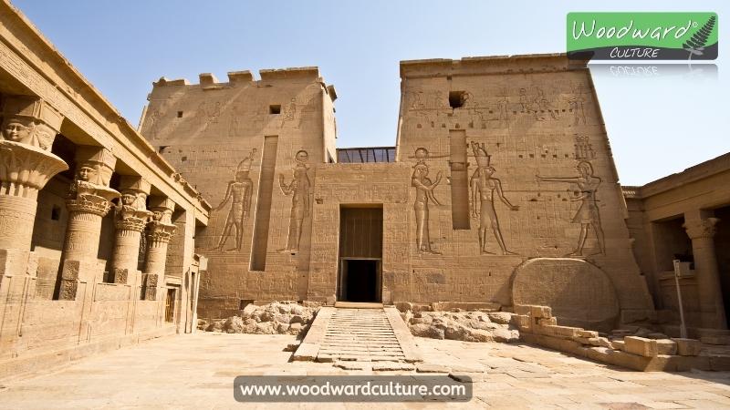Temple of Philae on Agilika Island, Aswan Egypt. Woodward Culture Travel Guide.
