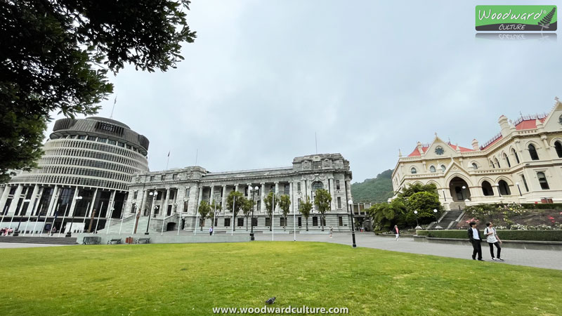 NZ Parliament Buildings including the Beehive in Wellington, New Zealand - Woodward Culture