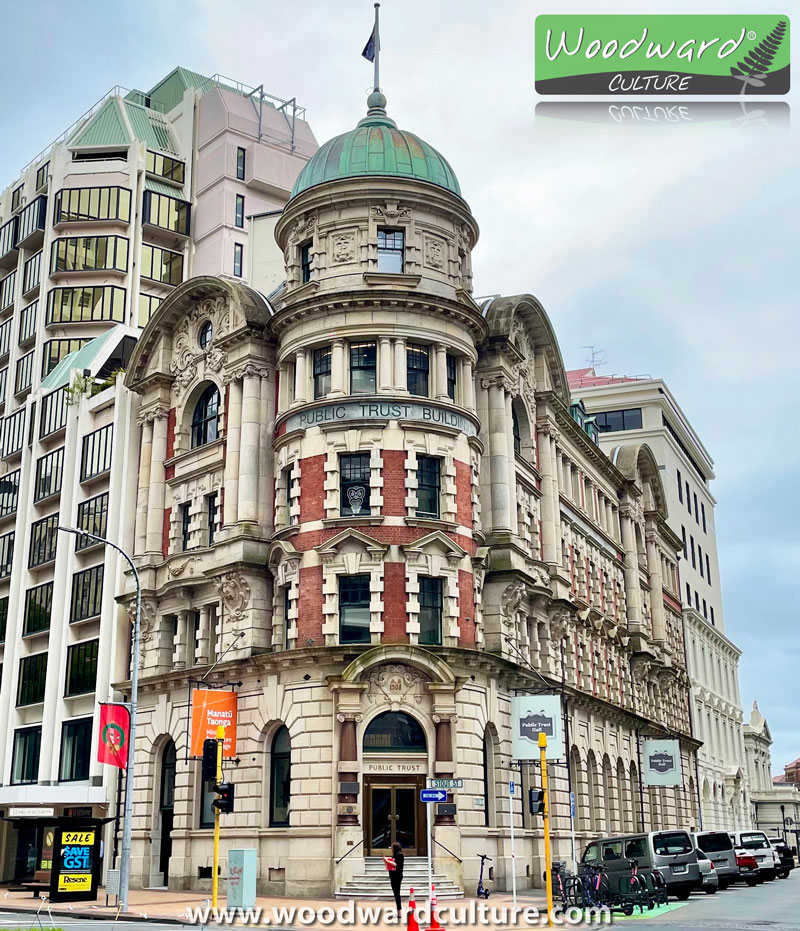 Old Public Trust Building on Lambton Quay in Wellington New Zealand - Woodward Culture