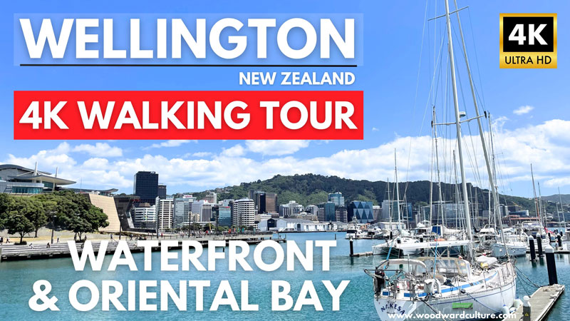 Wellington New Zealand 4K walking tour along the waterfront and oriental bay